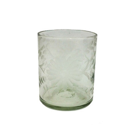 Hand Blown Crystal Etched Glassware