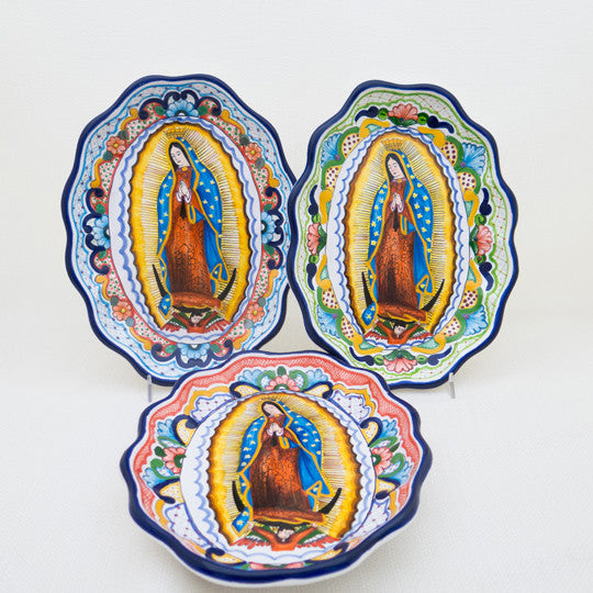 Virgin of Guadalupe Oval Scalloped Platter