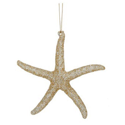 Gold Glittered Sea Star Ornament